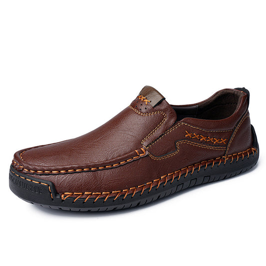 Men’s Premium Leather Loafers - Arch Support & Wide Fit Slip-On Shoes