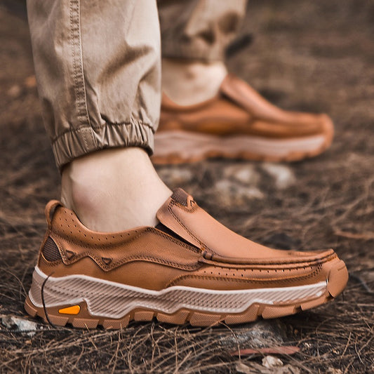 Men‘s Handcrafted Genuine Leather Outdoor Loafers
