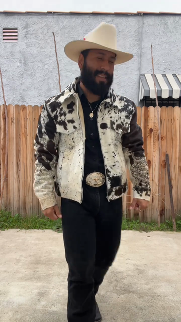 Cowhide Print Denim Jacket