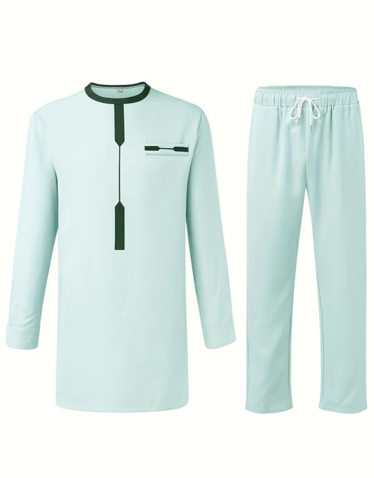 Mint green top and pants set
