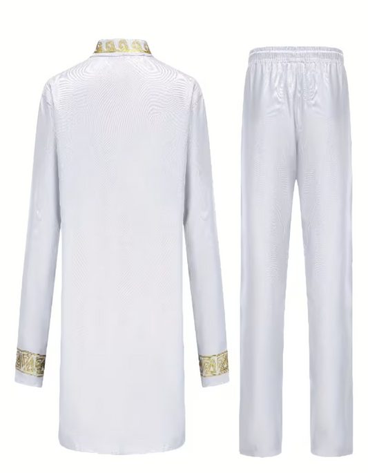 Men's gold-plated jacket and trousers suit