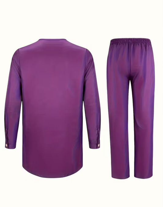 Purple ethnic style simple and fashionable men's clothing
