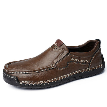 Men’s Premium Leather Loafers - Arch Support & Wide Fit Slip-On Shoes