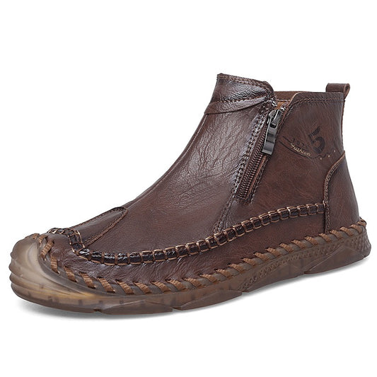 Men's Handmade Genuine Leather No-Glue Orthopedic Boots