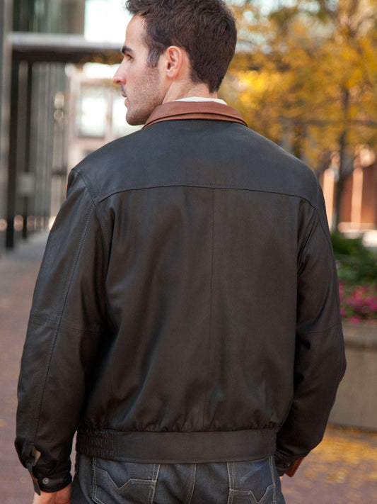 Lambskin Leather Bomber Jacket