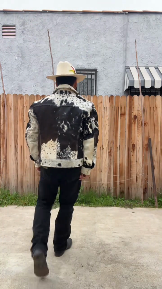 Cowhide Print Denim Jacket