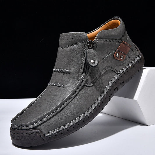 Men's Handmade Genuine Leather No-glue Orthopedic Boots