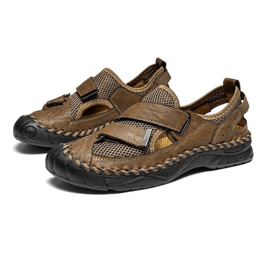 Men's Handmade Cowhide Mesh Breathable Sneakers