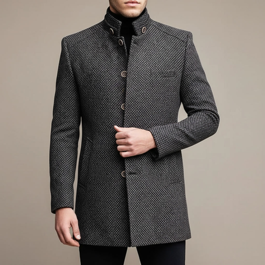 ALESSANDRO RENZO MANDARIN COLLAR COAT
