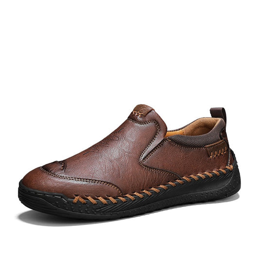 Men's Orthopedic Leather Loafers - Wide Toe Box, Slip-On Comfort