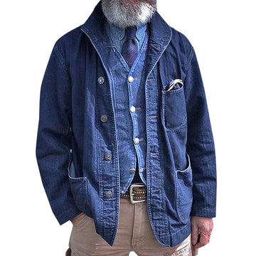 【Expédition 24 heures】Veste fine multi-poches en denim vintage pour homme 34470147Y