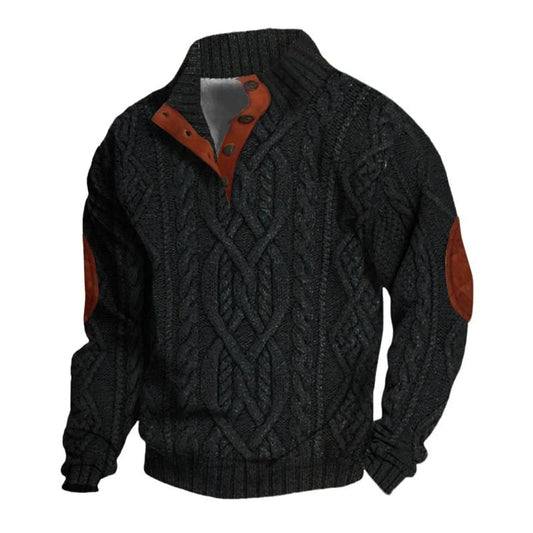 Pull tricoté à col montant vintage pour homme 63163731X