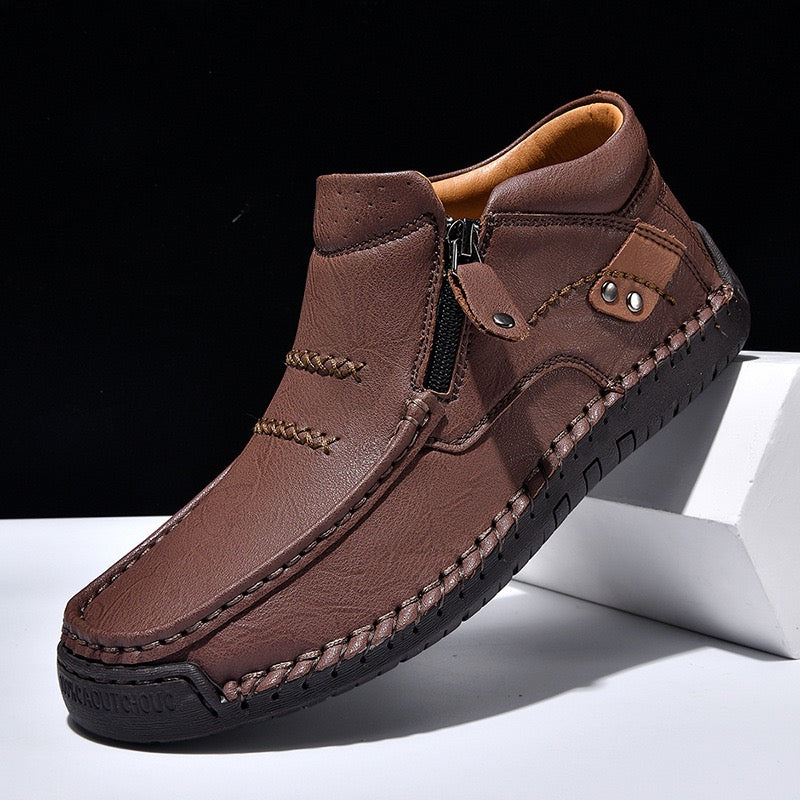 Men's Handmade Genuine Leather No-glue Orthopedic Boots
