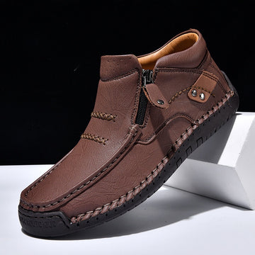 Men's Handmade Genuine Leather No-glue Orthopedic Boots