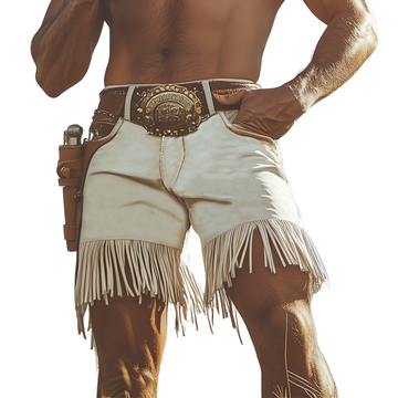 Men's Summer Western Denim Style Fringe Shorts MTA2250D8U