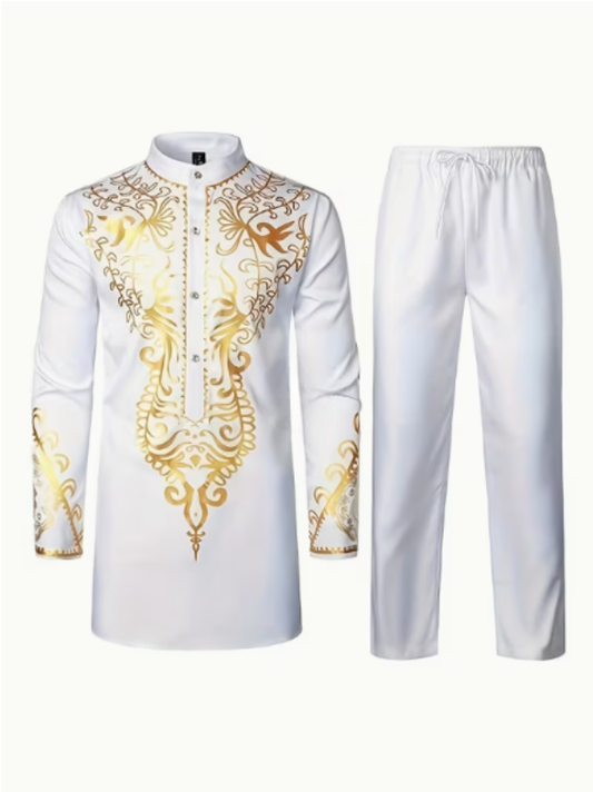 Floral Men's Traditional Two-Piece Set