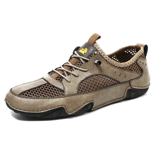 Men's Genuine Leather Mesh Breathable Driving loafers