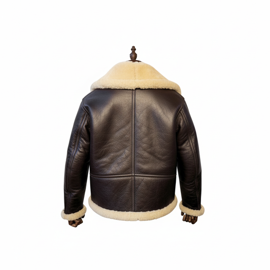 Leather Shearling Lined Bomber Jacket