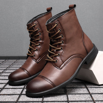 Faux Leather Ankle Boots — Trendy Design with All-Day Support