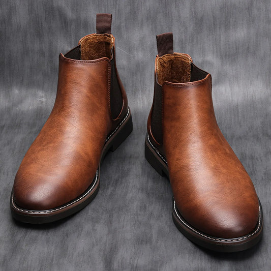 Retro Leather Boots — Soft Cushioning with a Refined Finish