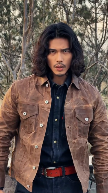 Retro brown textured jacket