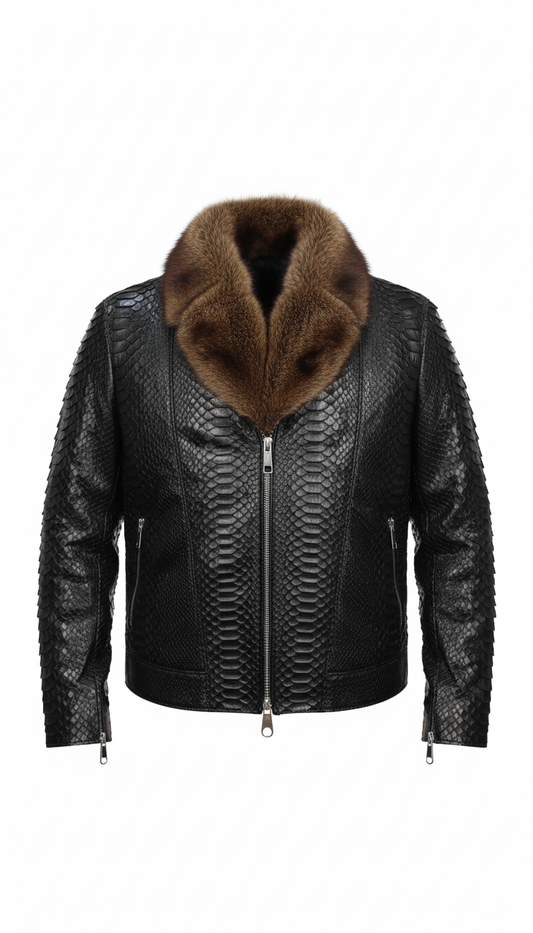 Black snakeskin print jacket