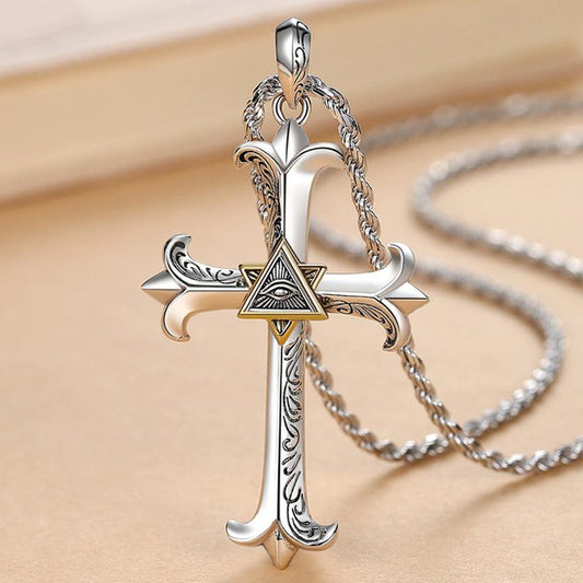 Collier croix vintage mauvais œil 61220983TO