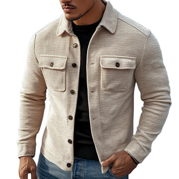 Veste à revers texturée à rayures vintage pour homme 70833586X