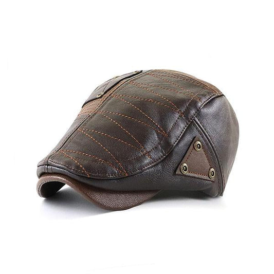 HOMMES'S CHAPEAU EN CUIR PATCHWORK