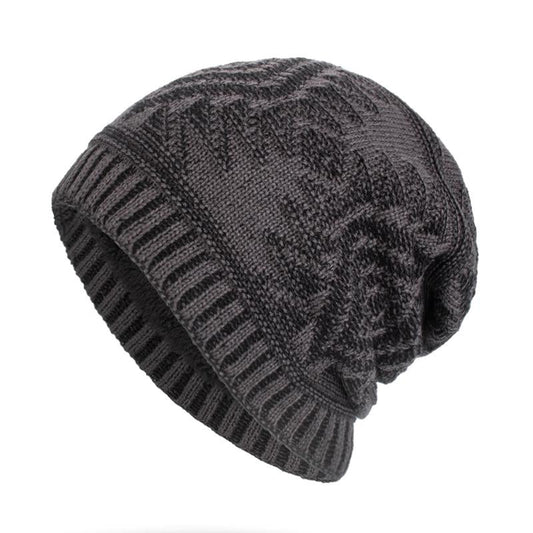 Bonnet tricoté chaud en polaire pour homme 96256194Y