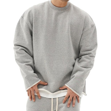 Sweat-shirt ample à la mode pour hommes de couleur unie 17549257Z