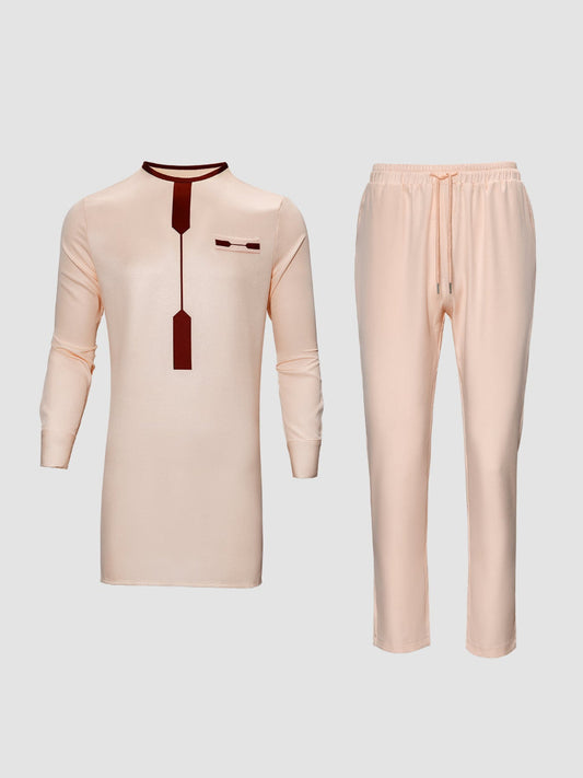 TACOHEAL Round Neck Printed Long Sleeve Men's Set